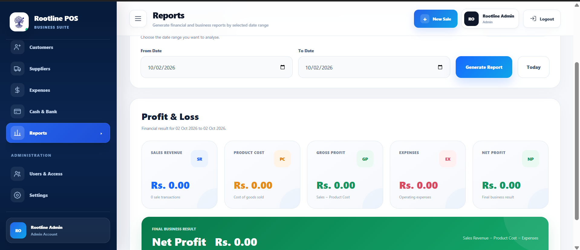 Rootline POS Reports