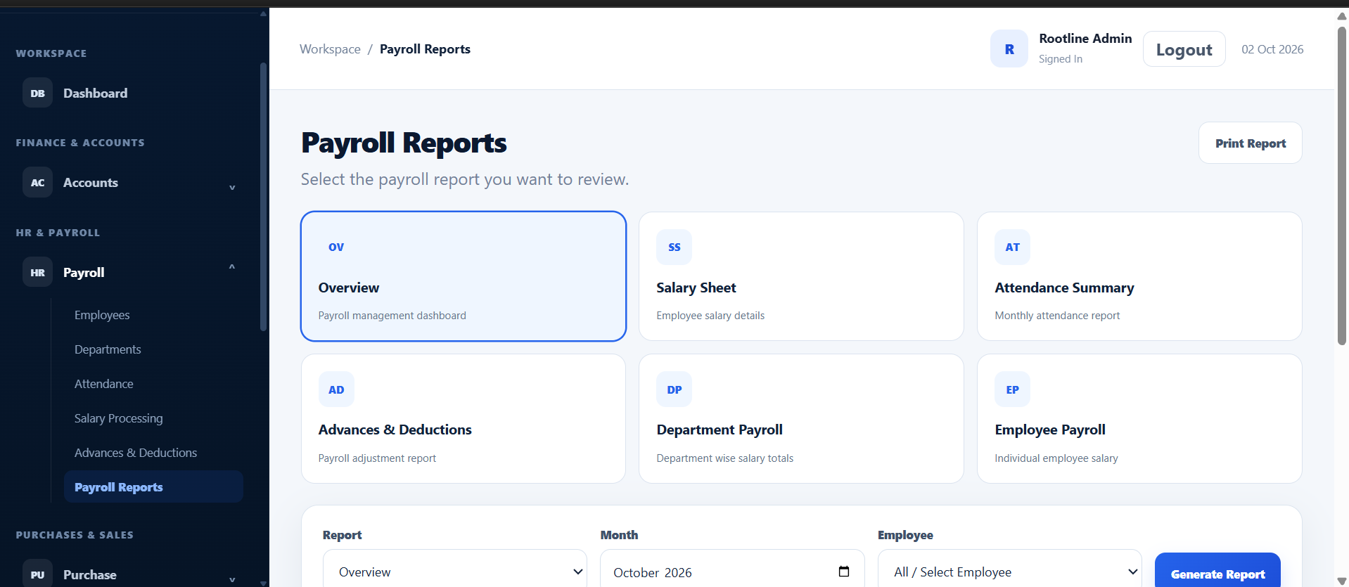 Rootline Trading Payroll